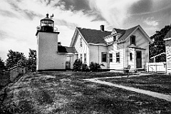 Grounds of Fort Point Light - Gritty Look BW